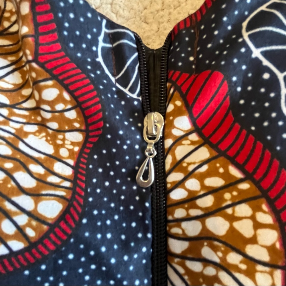 Homemade Custom Off Shoulder Top - Red‎ & Black Cinch Waist Puff Sleeves - Picture 7 of 13